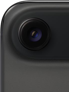 iPhone&nbsp;Air، الجزء الخلفي الخارجي، لون أسود فلكي، زوايا علوية مدورة، نظام كاميرا Fusion بعدسة واحدة